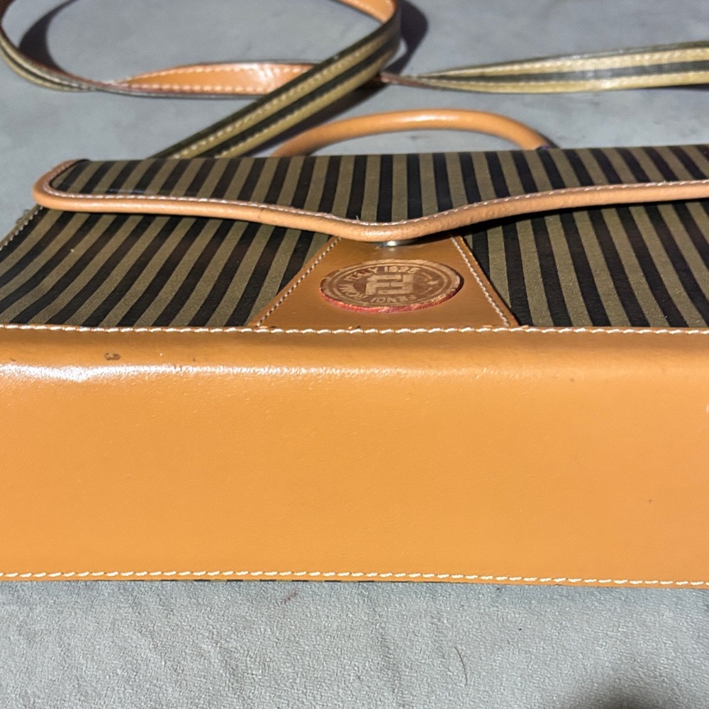 Fendi Black and Tan Striped Bag